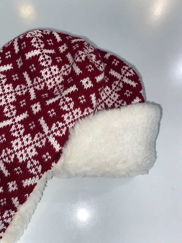 H088 image-14-12-21-11-09-4 Snowflake шерстяная шапка-ушанка унисекс из мериносовой шерсти