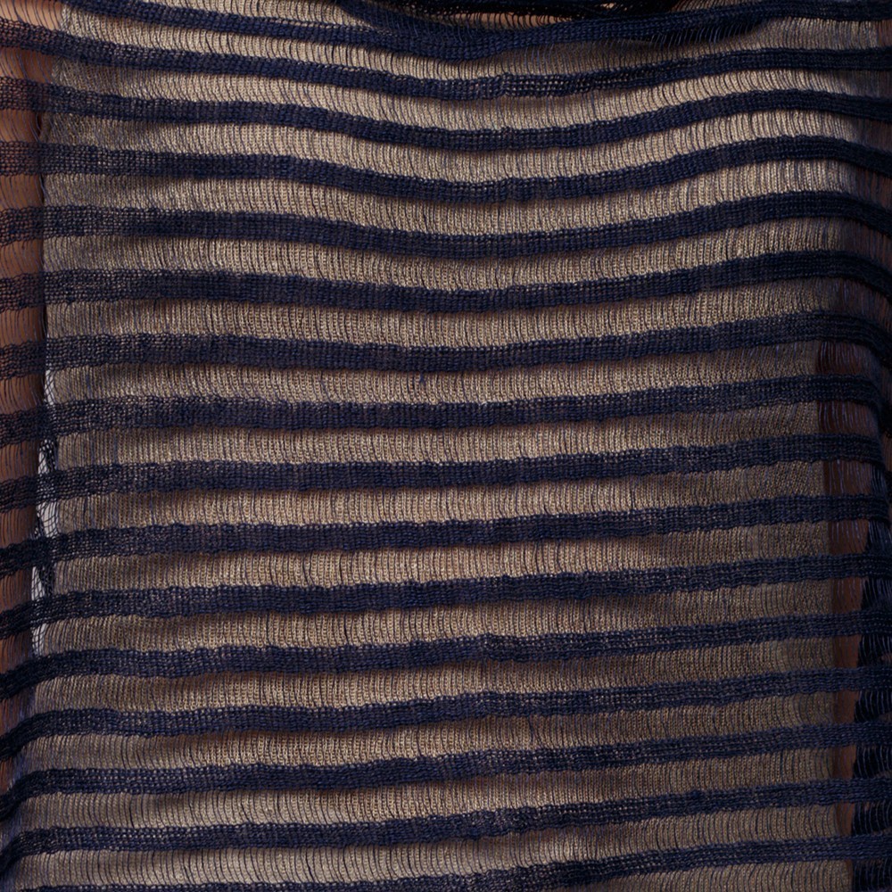 P064 Dark blue 2137 linen poncho