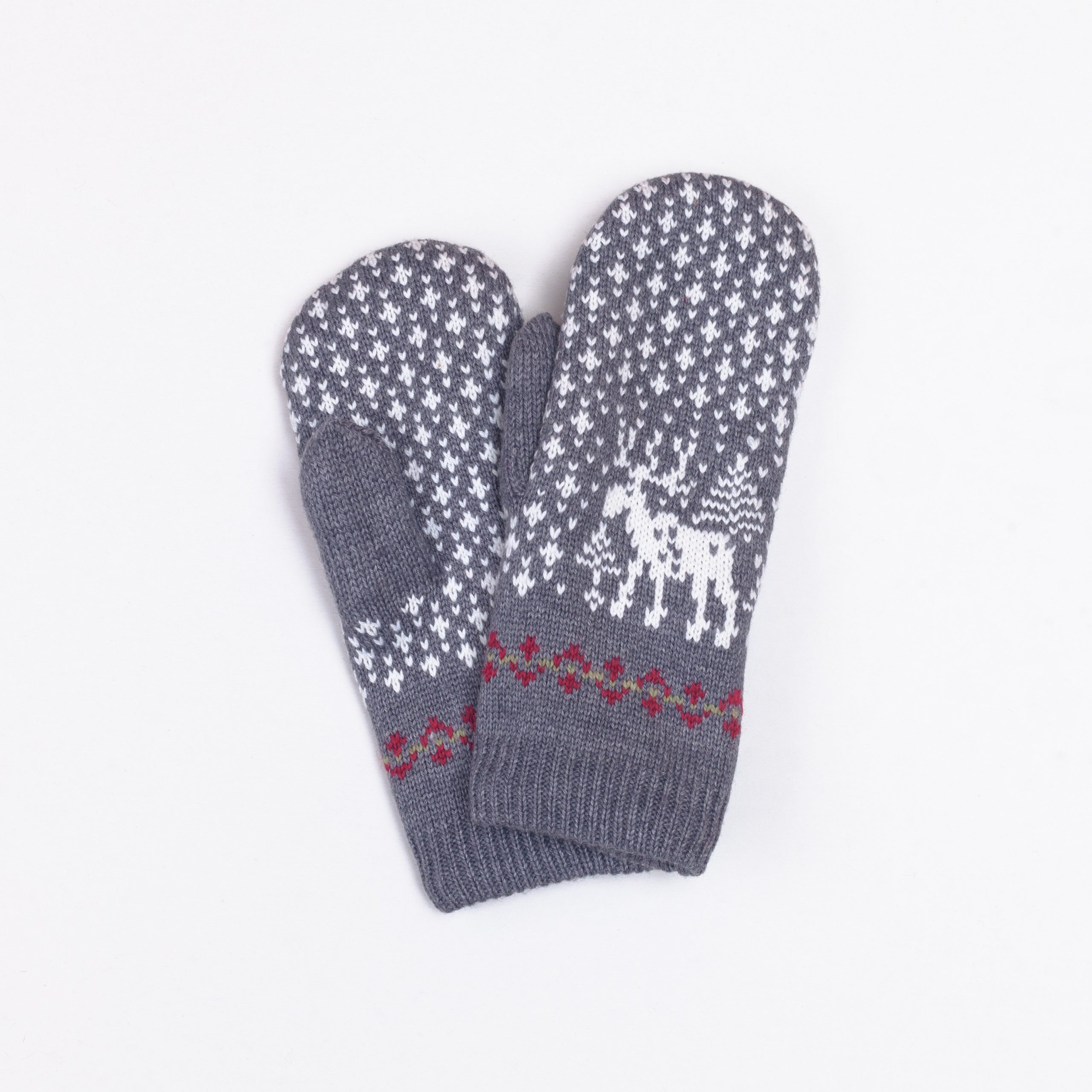 Deer Unisex Winter Pure Merino Wool Mitt