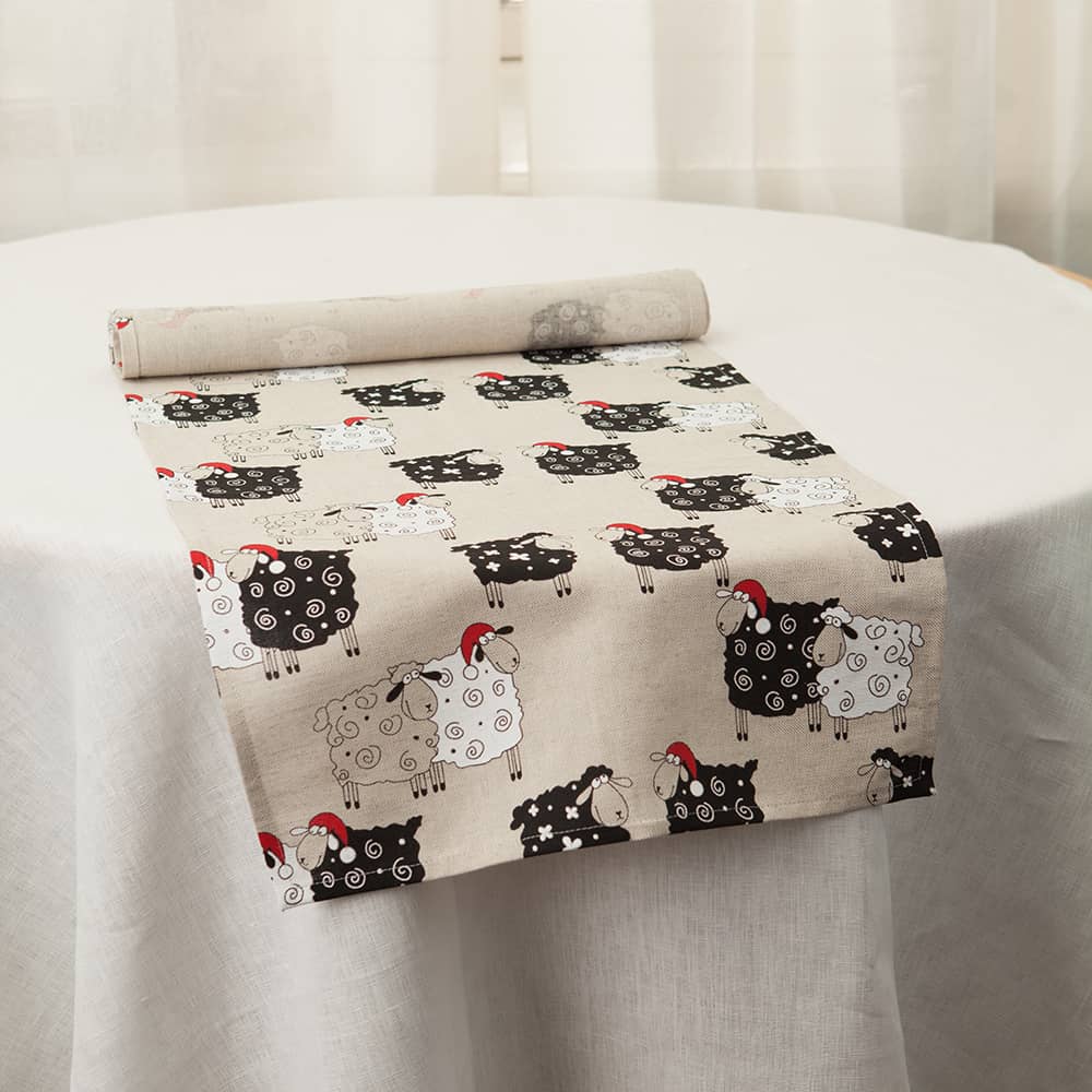 Christmas Sheeps Print Table Runner Shop With Veta