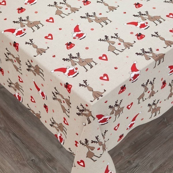 Santa & Deers Print Tablecloth