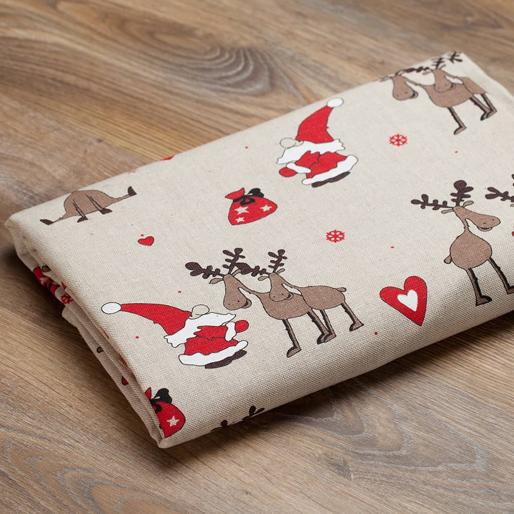 Santa & Deers Print Tablecloth