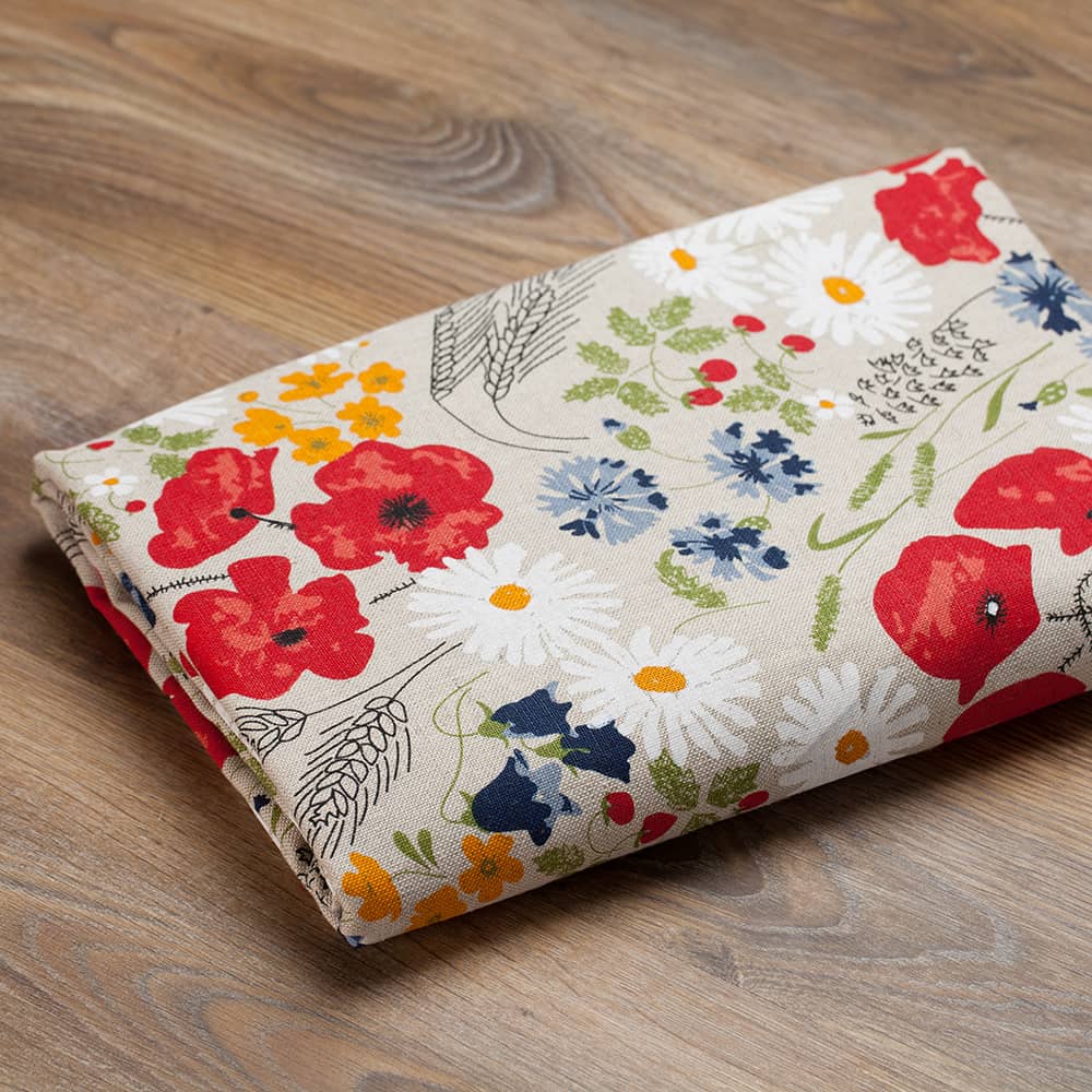 Natural Gray Chamomiles Print Tablecloth