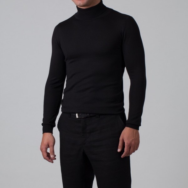 Ivan шерстяной джемпер с высоким воротником черного цвета