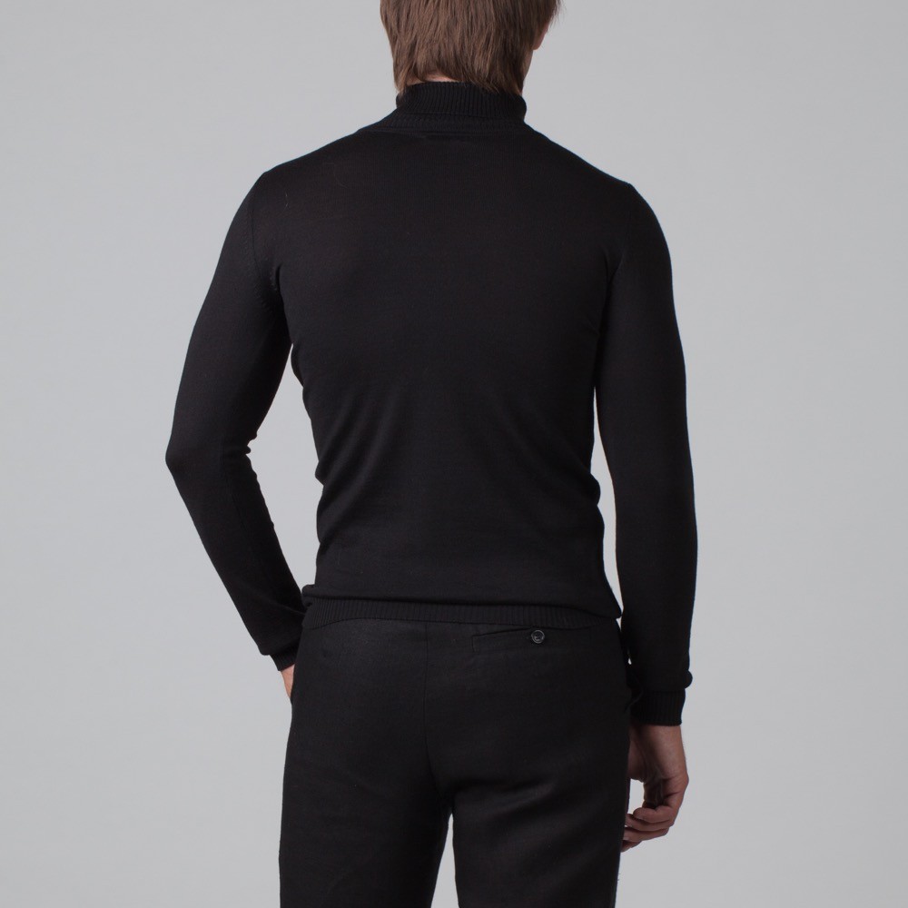 Balon Wool Blend Polo Neck Jumper Ivan wool pullover black