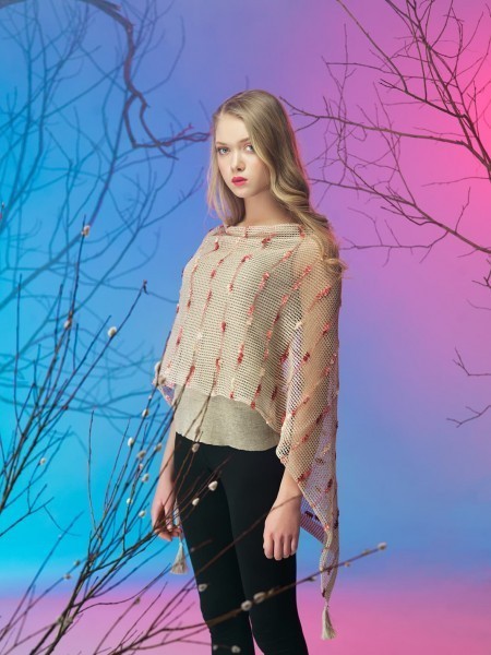 Venecia Cancan Pure Linen Poncho