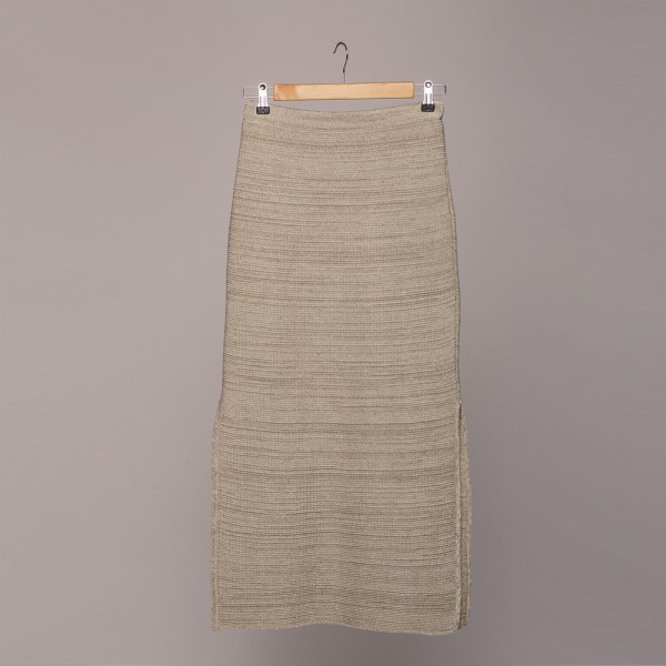 Berga длинная трикотажная льняная юбка натурального цвета