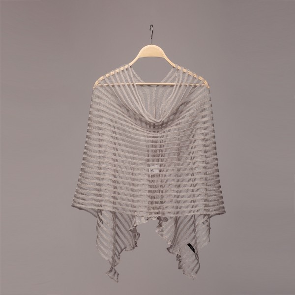 Nensi Light Pure Linen Poncho silver