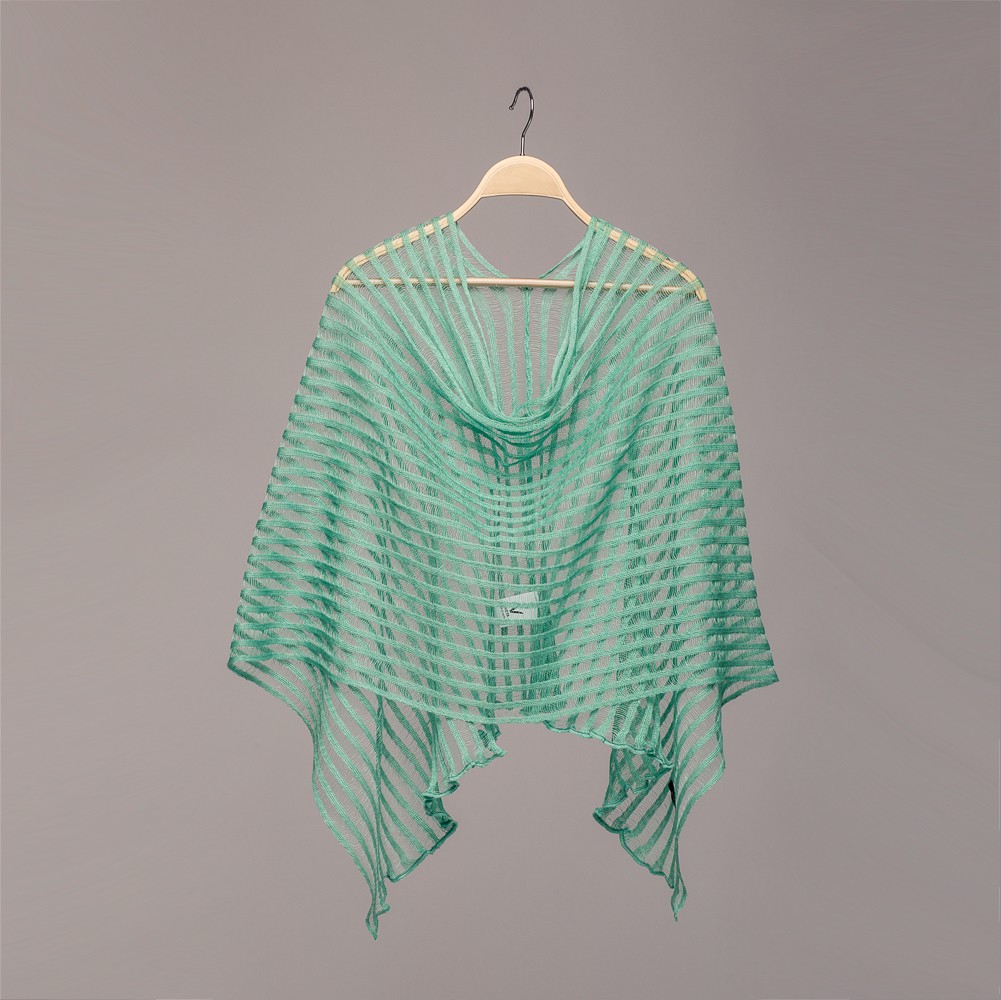 P064 acqua marina pure linen light poncho Nensi Light Pure Linen Poncho acqua marina