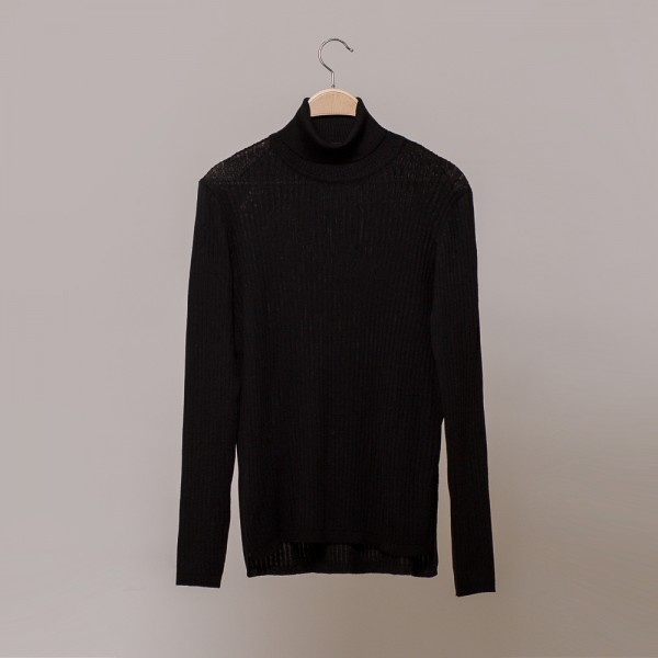 Felina трикотажный пуловер из шерсти с высоким горлом черного цвета