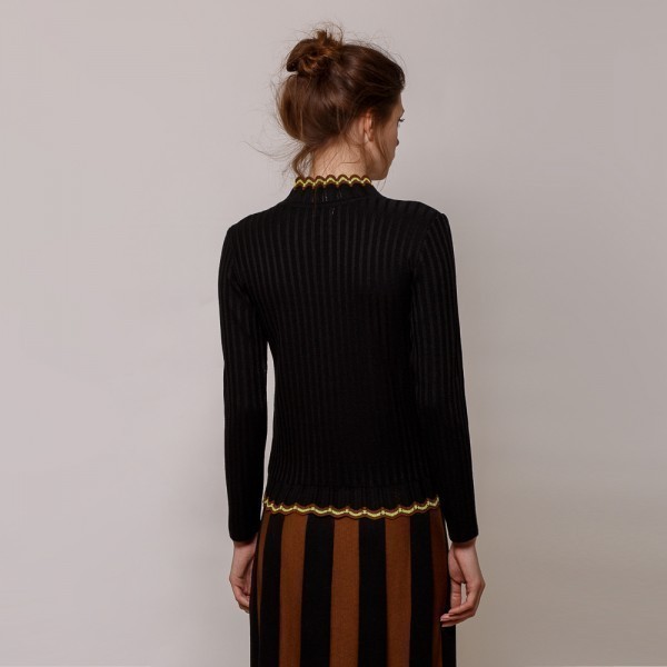 Andrea high neck wool black pullover