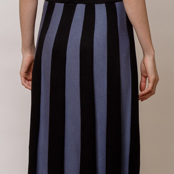 Andrea двухцветная шерстяная юбка черно-синего цвета