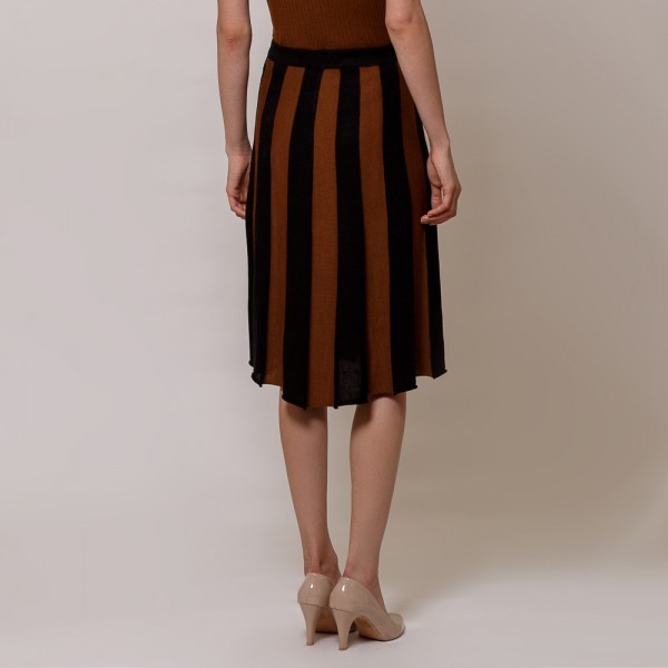 Andrea двухцветная шерстяная юбка черно-коричневого