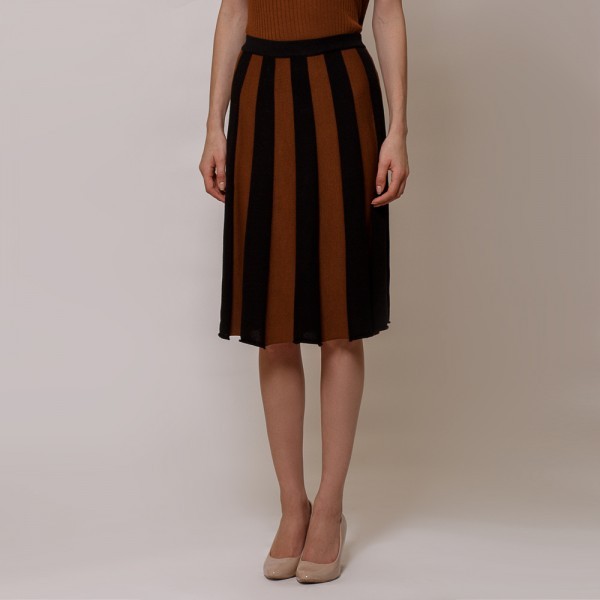 Andrea двухцветная шерстяная юбка черно-коричневого
