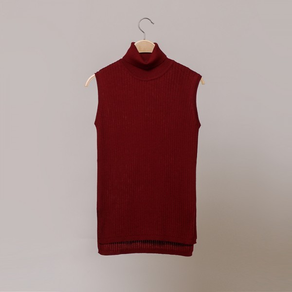 Filina wool knit burgundy top