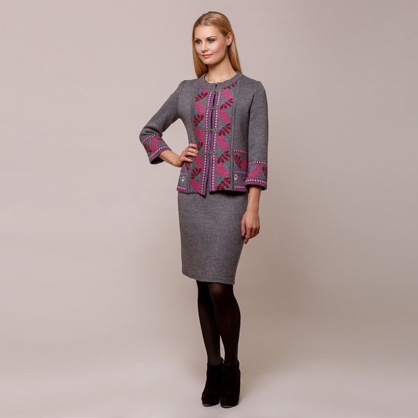 Tulla pure wool knit short skirt gray