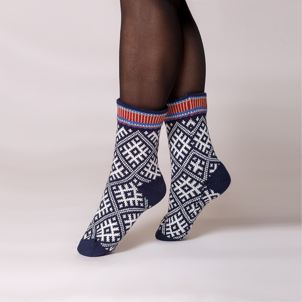 Tilda warm pure wool socks blue
