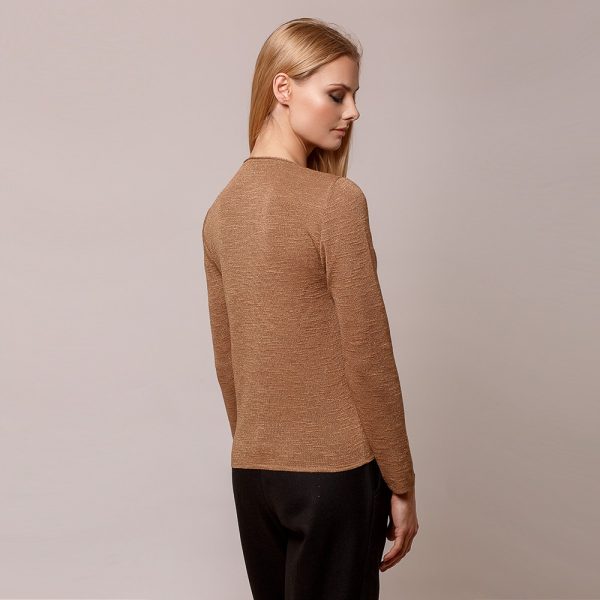 Merta O-neck lurex knit pullover beige