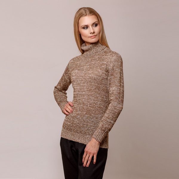 Wendy long sleeve beige knit pullover