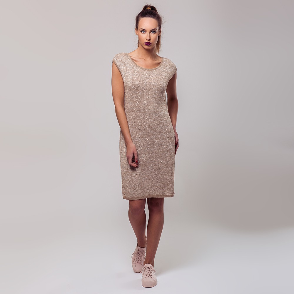 Wendy summer knit dress beige – Shop with Veta