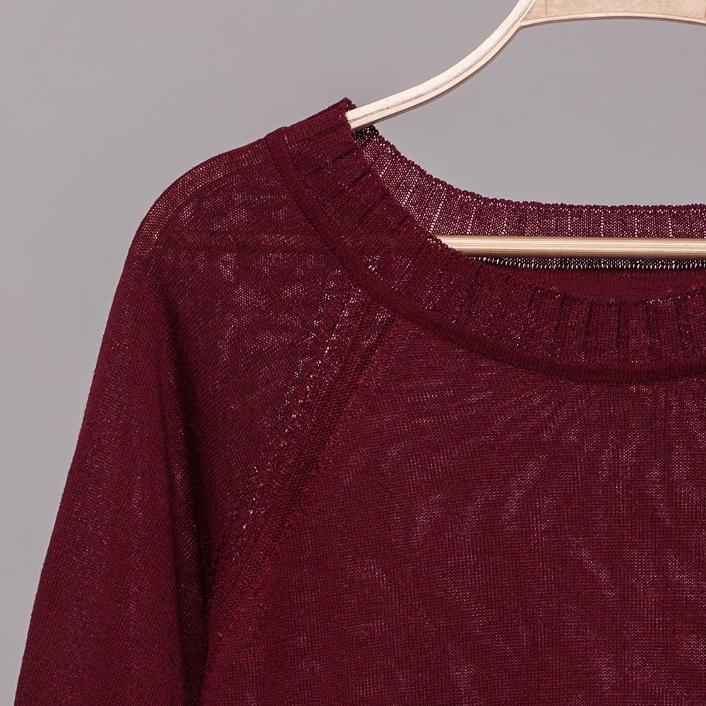 pl261-Molly-bordo-2 Molly O-kaelusega lühikeste varrukatega bordopunane topp