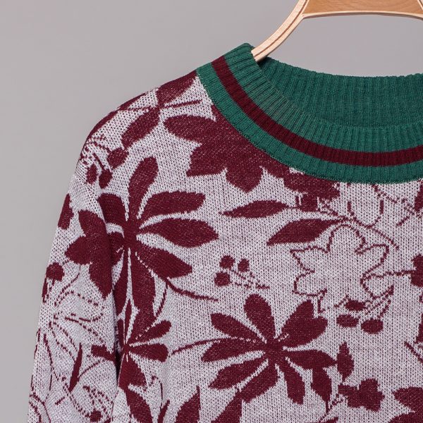 Magaly пуловер с O-образной горловиной бордового цвета