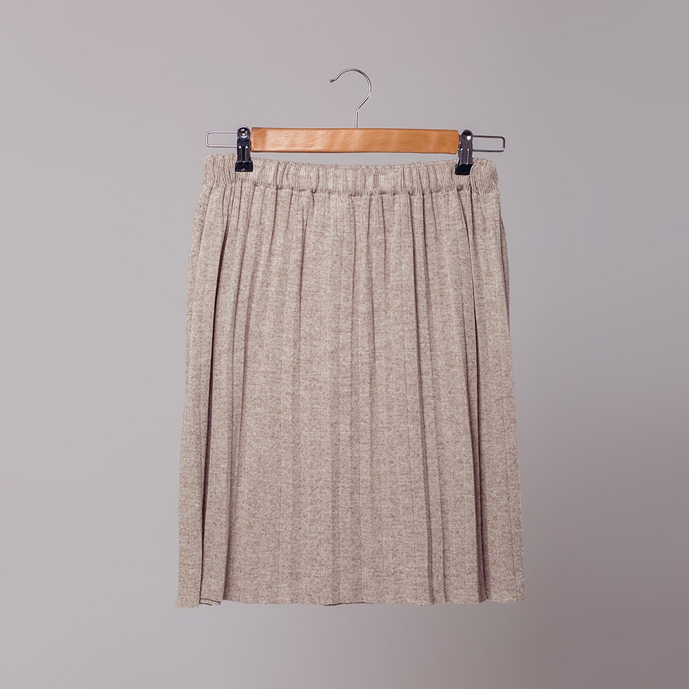 Zlata plisse linen knit skirt natural