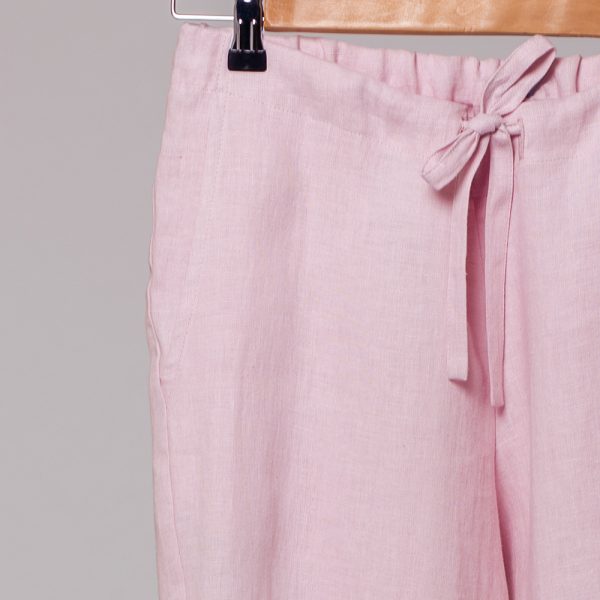 Marine pure linen pants pink