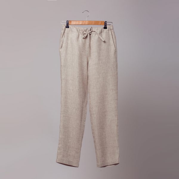Marine pure linen pants natural grey