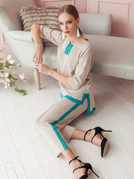 Jenna oversized knitted top and trousers