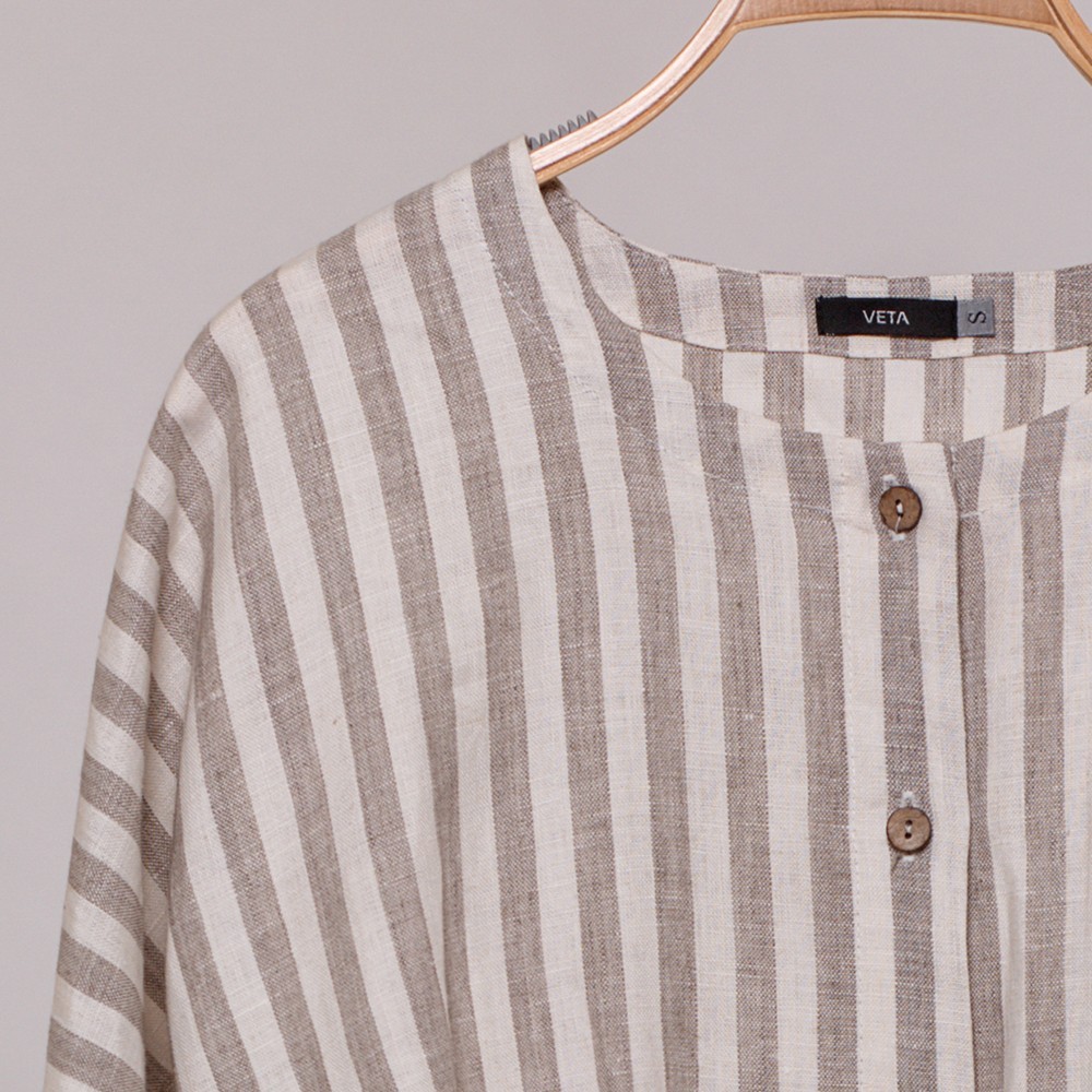 dr150-Damira-dress-white-natural gray-crop Damira платье в полоску из чистого льна