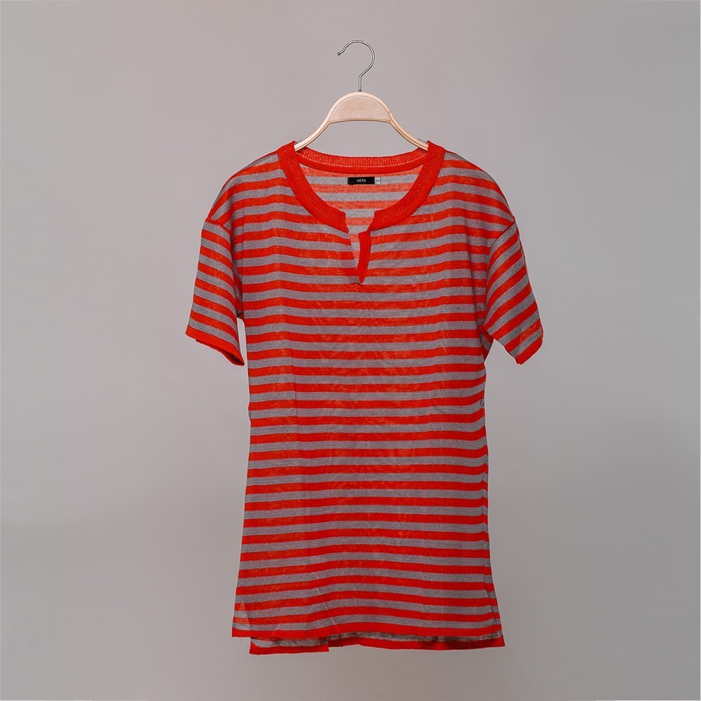 pl265-Veronika-top-gray-red (2) Veronika топ из чистого льна в полоску оранжевого
