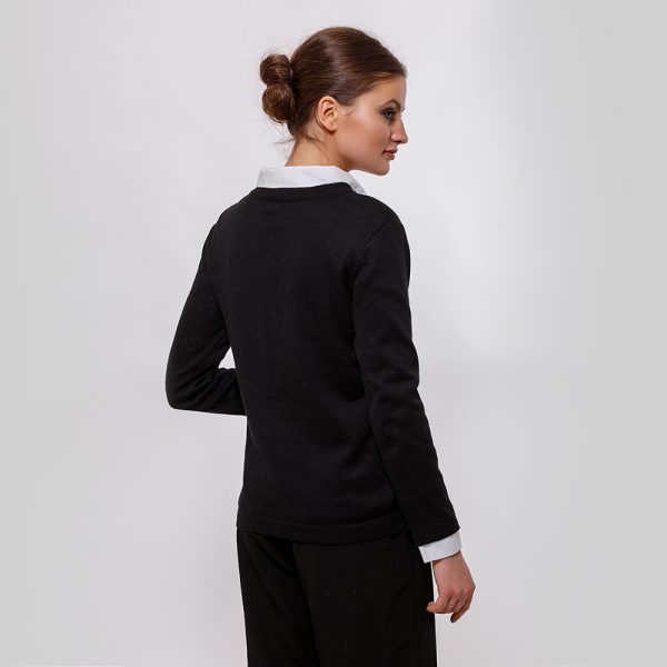 Marisa O-neck black knit pullover