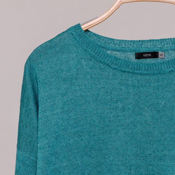 Oleksa пуловер с O-образной горловиной зелёного цвета