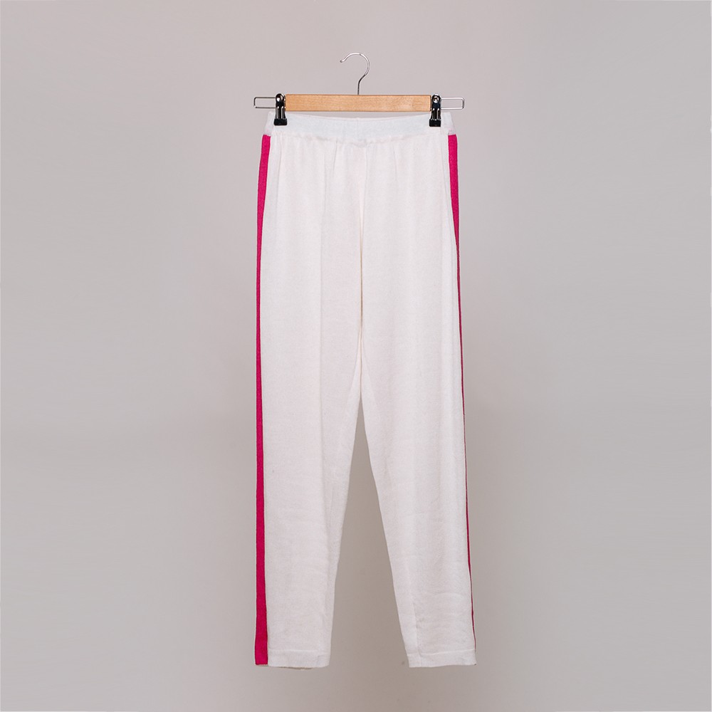 tr057-Jenna-trousers-white (1) Jenna kootud püksid kontrastse küljetriibuga valge