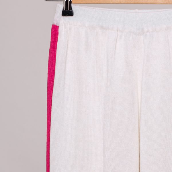 Jenna knitted trousers with side band white