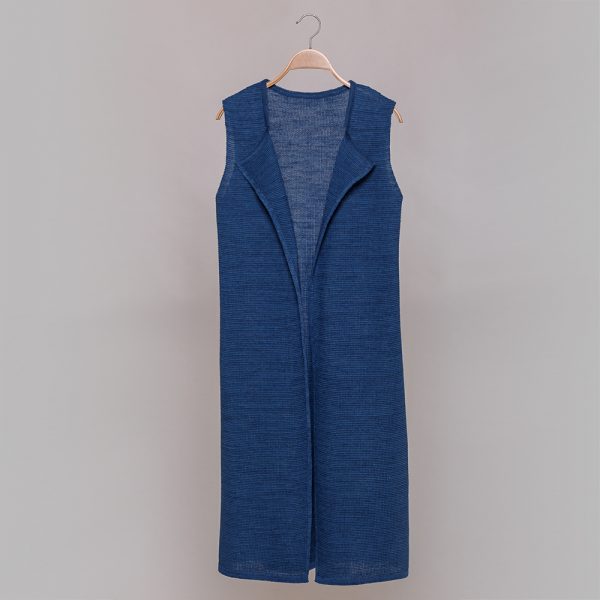 Asti linen knit waistcoat blue