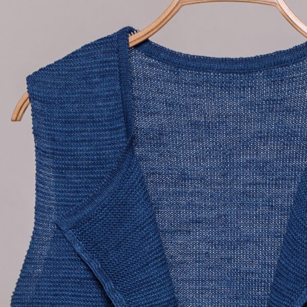 Asti linen knit waistcoat blue