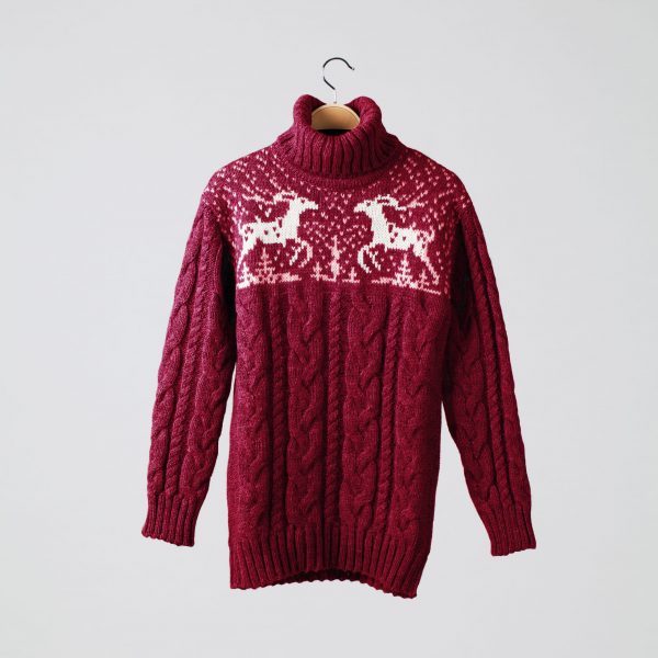 Silvester wool blend sweater burgundy