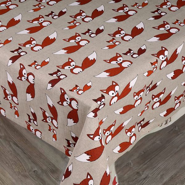 Fox Print Linen Tablecloth