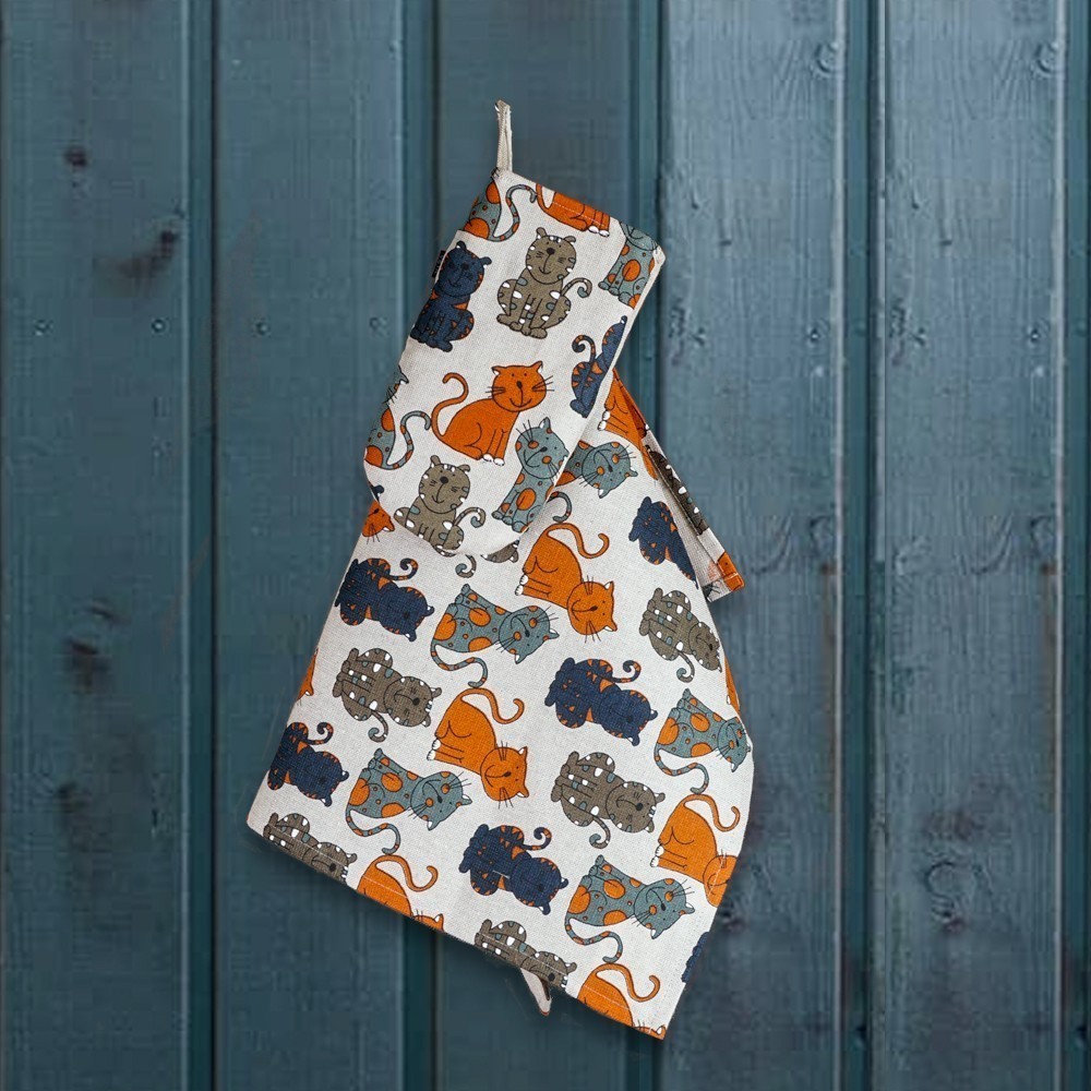 Kog002-print-CatsDrk-4491-21-70x50-Nat (2) Dark cats print linen kitchen towel