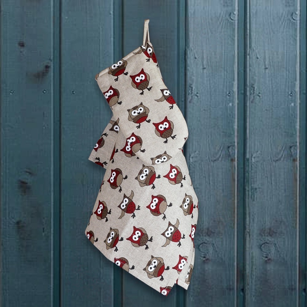 Kog002-print-owl-70x50-Nat-brd-3 Bordo owl print linen kitchen towel
