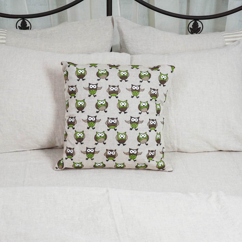 Margo Green Owl Print Pillowcase
