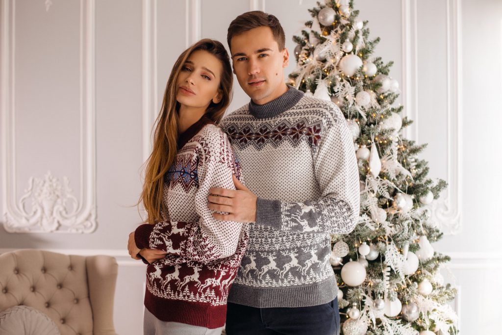 PL164-uus (2) Tomas unisex villane sviiter žakaarmustriga sinine