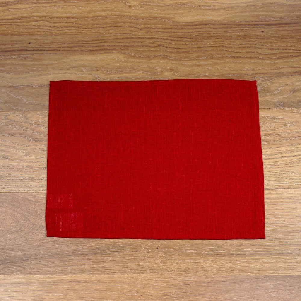 TA001-ln-Red-35x45 (2) Льняная красная салфетка под приборы