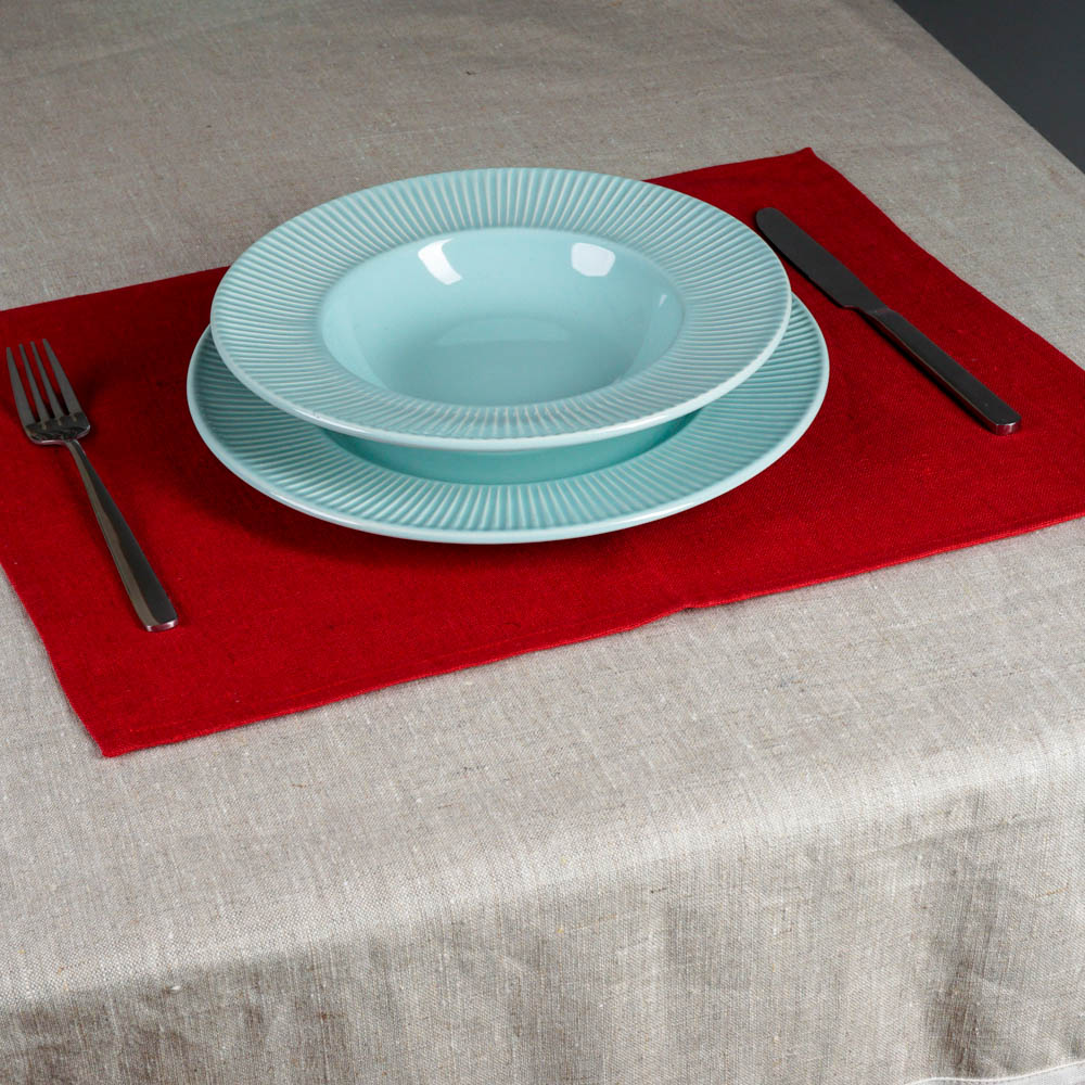 Red linen placemat