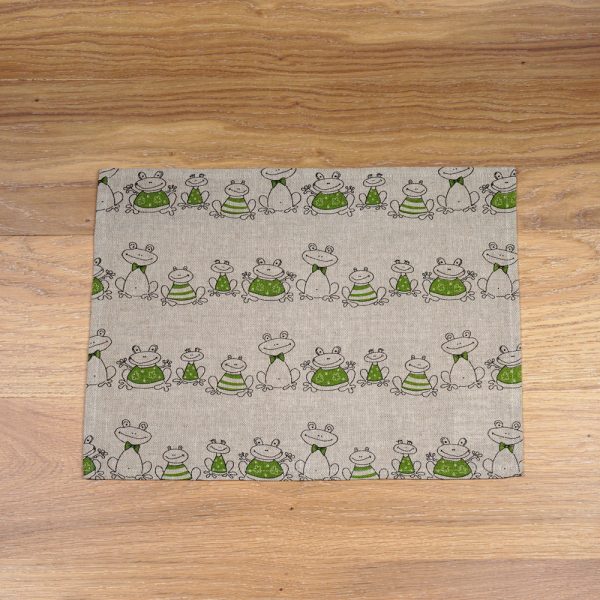 Frogs print linen placemat
