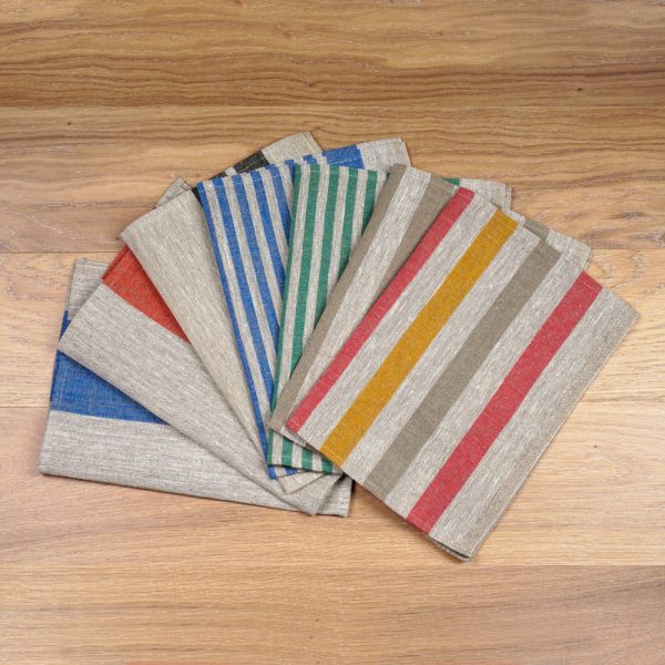 Colorful stripes print linen placemat