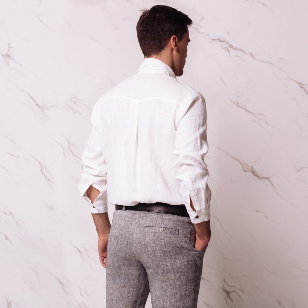 sh050 (3) Nelson Linen Long Sleeve Relaxed Fit Casual Shirt white