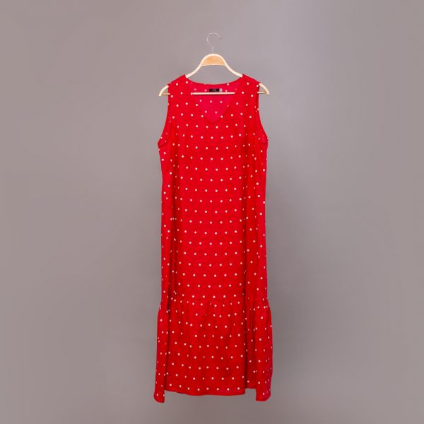 Dilja льняное платье в горошек красное